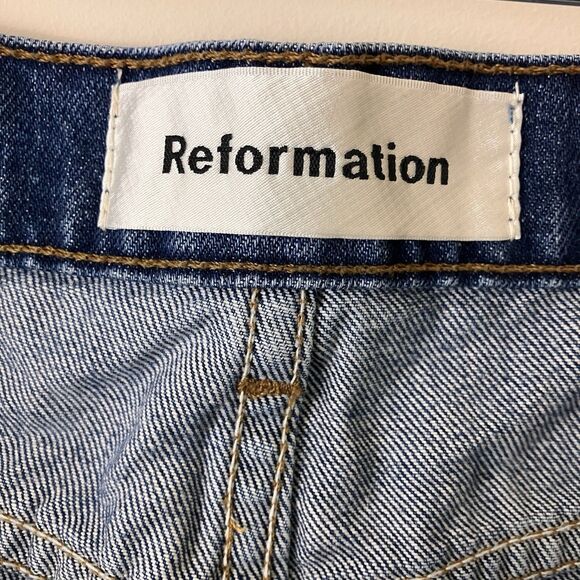 Reformation Revolve Ella Women Jean Mini Skirt Celtic Wash size 29/8/M MRSP $98 - Picture 6 of 14